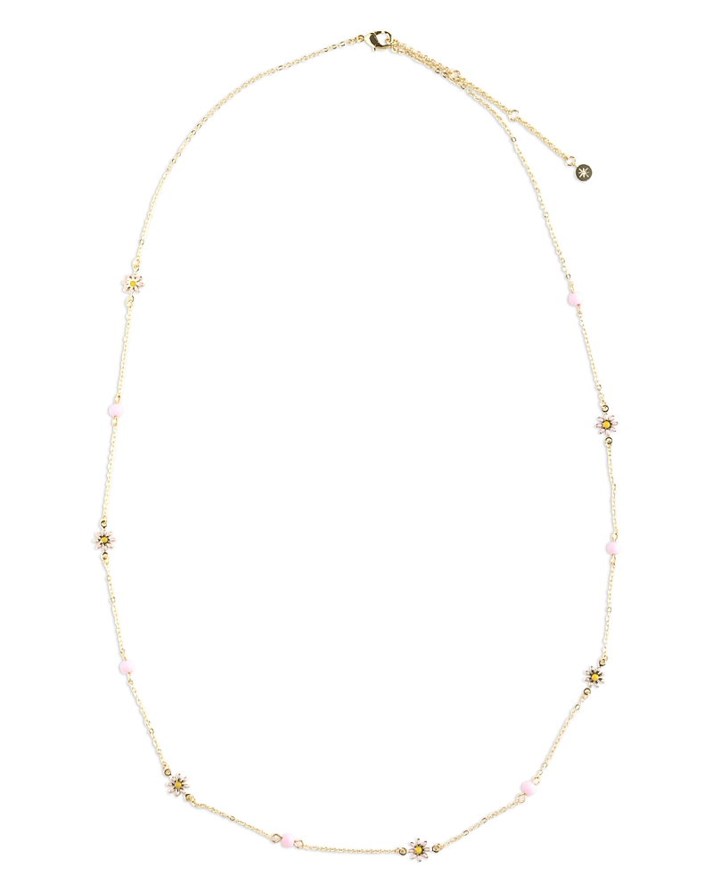 Aqua Mixed Stone Flower Strand Necklace, 28-31 - Exclusive