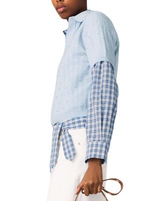 Cropped Sweater with Rhinestones