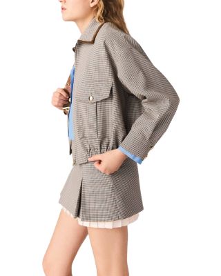 Checked Bomber Jacket