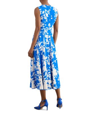 Angelica Floral Keyhole Neck Midi Dress