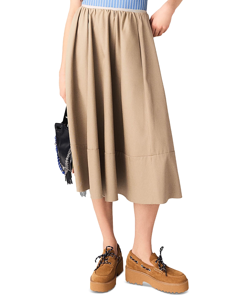 Maje Mid Length Cotton Skirt