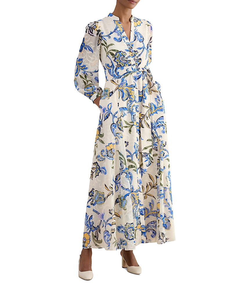 Hobbs London Petites Shanice Floral Tie Waist Shirt Dress