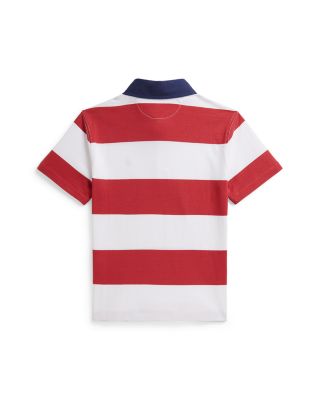Boys' Striped Cotton Short Sleeved Rugby Shirt - Big Kid