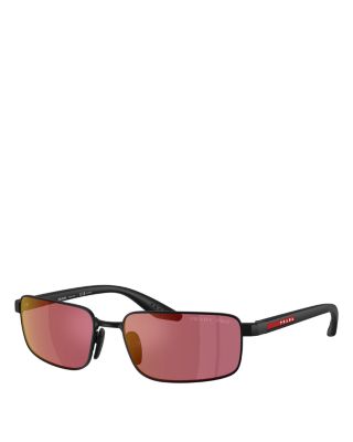 Sport Linea Rossa Rectangular Sunglasses, 59mm