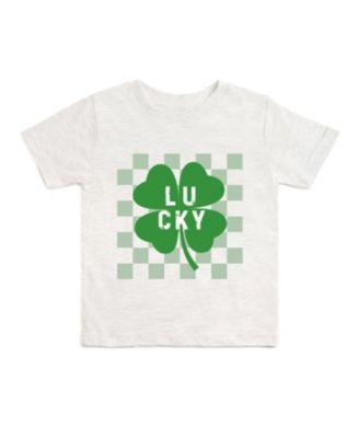 Boys' Lucky Shamrock Checkered St. Patrick's Day Short Sleeve T-Shirt - Baby, Little Kid