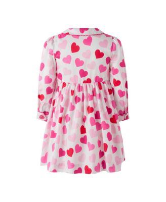  Girls' Scatter Heart Button Front Dress - Little Kid, Big Kid