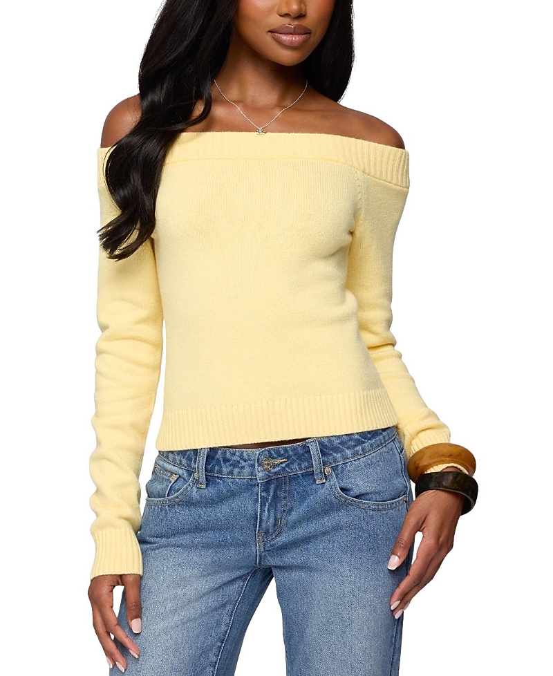 Edikted Elona Off Shoulder Knit Top