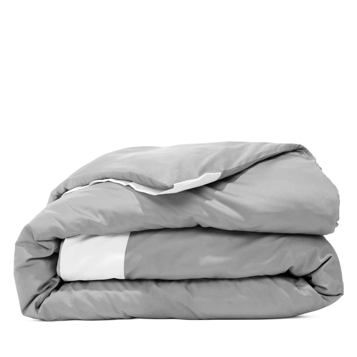 Frette Flying Sateen Duvet Cover, Queen - Exclusive in Grey Cliff/White