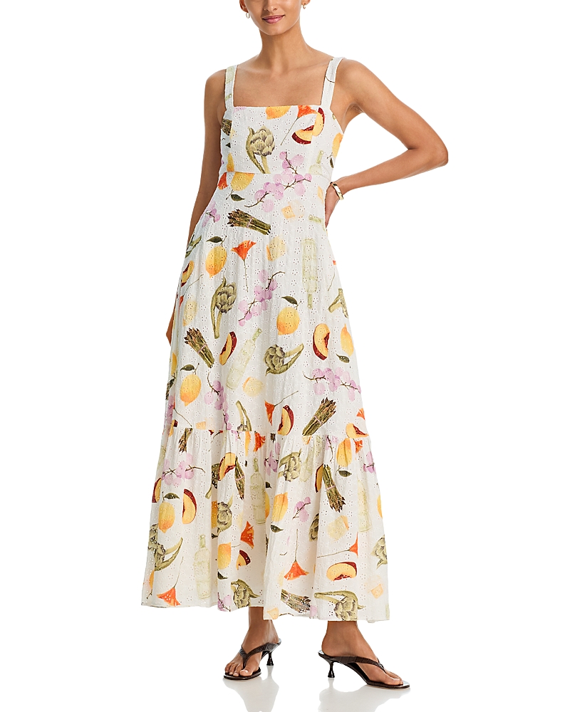 Aqua Printed Eyelet Maxi Dress - Exclusive