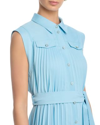 Johanna Pleated Twill Midi Dress
