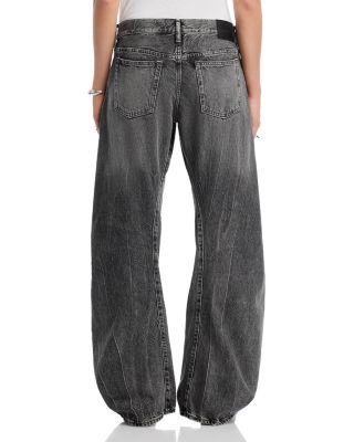 Wide Leg Jeans in Washed Black