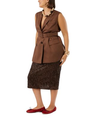 Mrnorli Cocoa Sleeveless Blazer