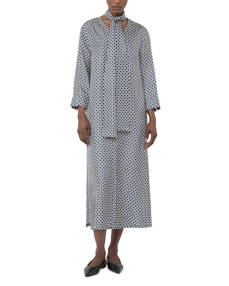 Max Mara Smmvalle Midnightblue Silk Dress