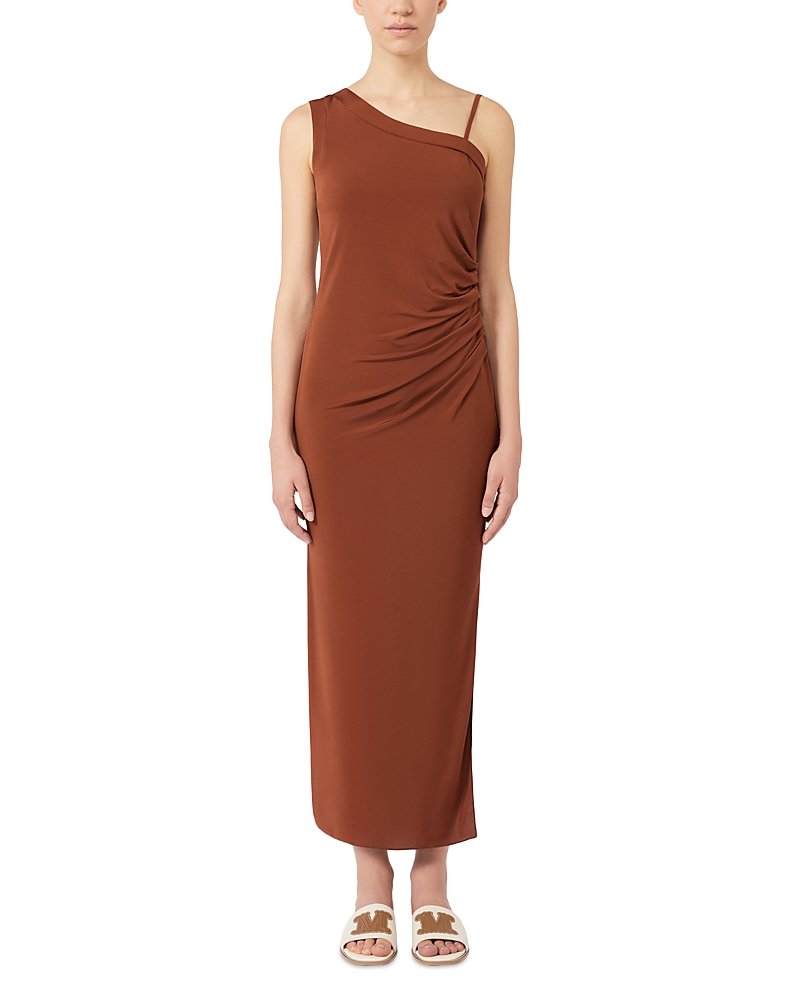 Max Mara Bchfiabe Chocolate One Shoulder Dress