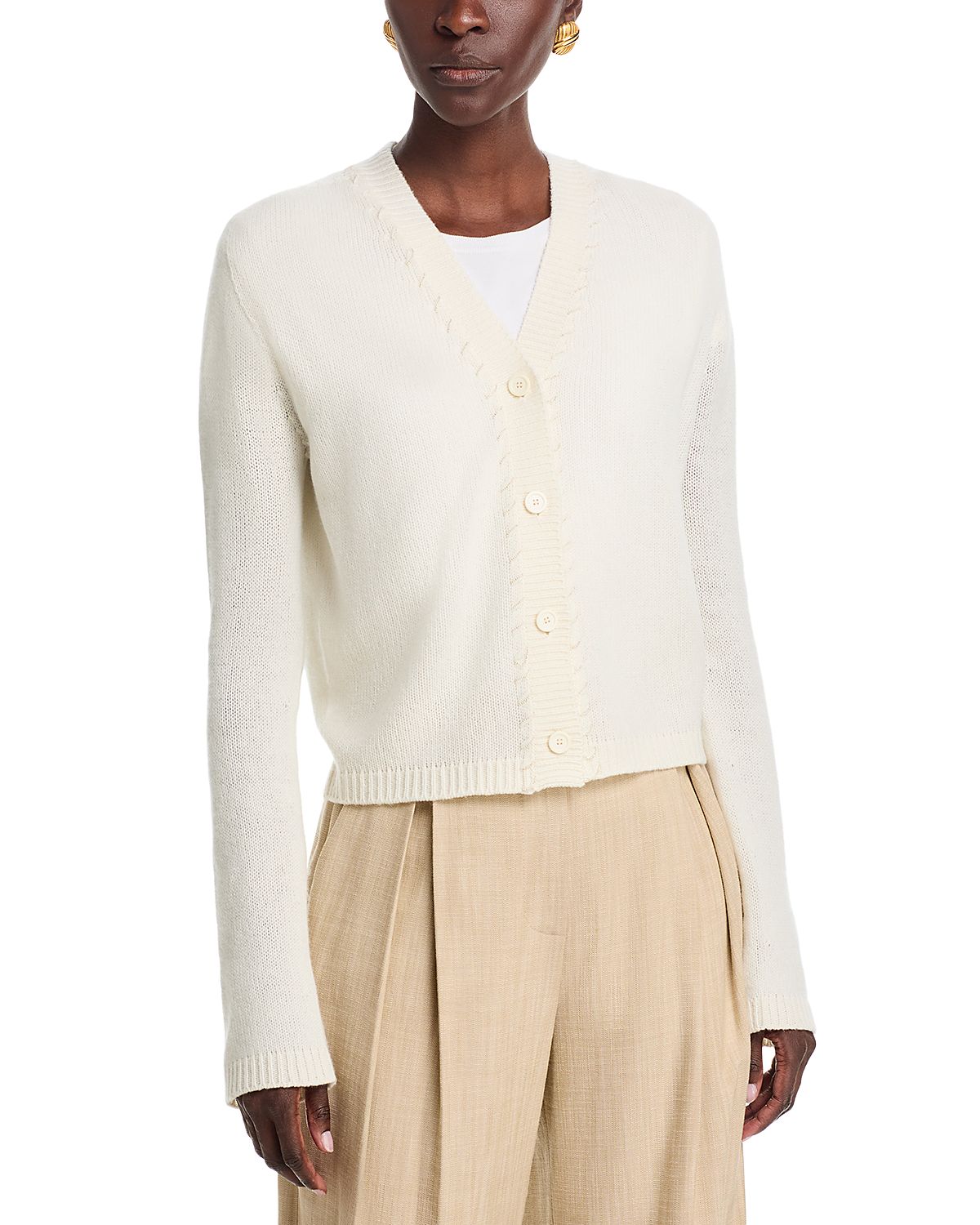 Fabiana Filippi Cashmere V Neck Cardigan Sweater