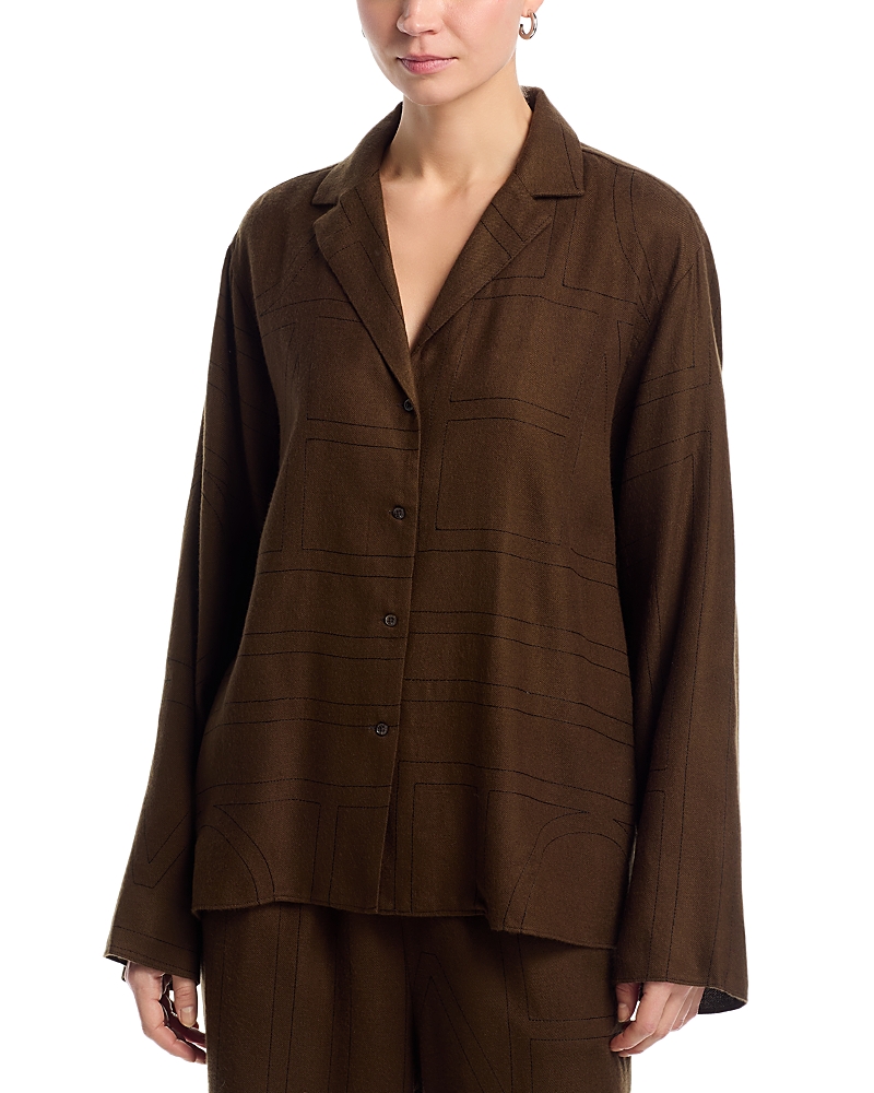 Toteme Monogram Flannel Pajama Top