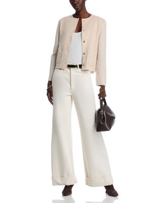 Faux Suede Button Front Jacket