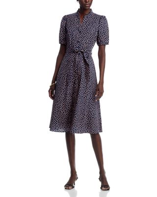 Puff Sleeve Cotton Printed Dress