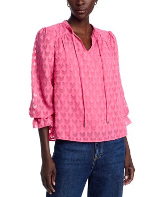 Three Quarter Sleeve Split Neck Blouse