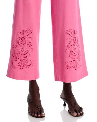 Embroidery Detail Pull On Pants