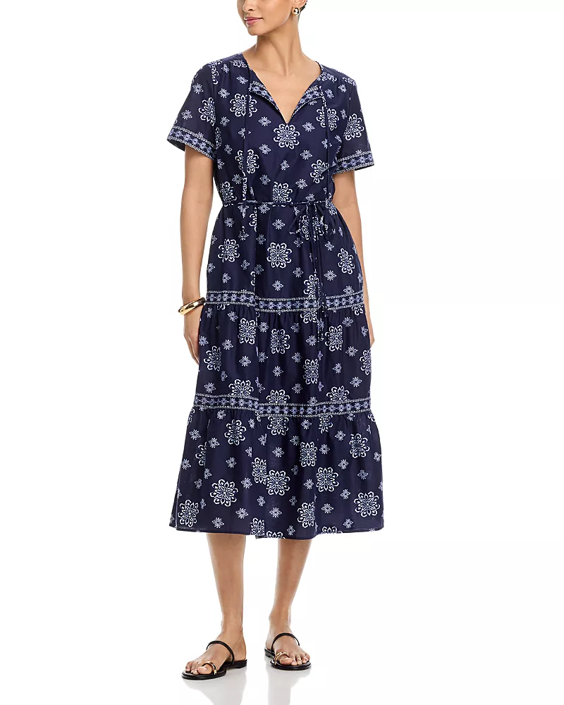 Tommy Bahama Coastal Tiles Short Sleeve Midi Dress