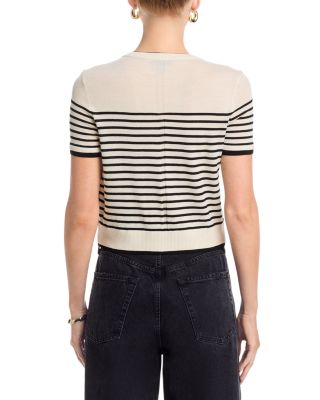 Anne Stripe Short Sleeve Cardigan 