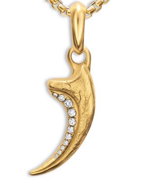 Raptor Claw Amulet in 18K Yellow Gold with Diamonds, 27.3mm