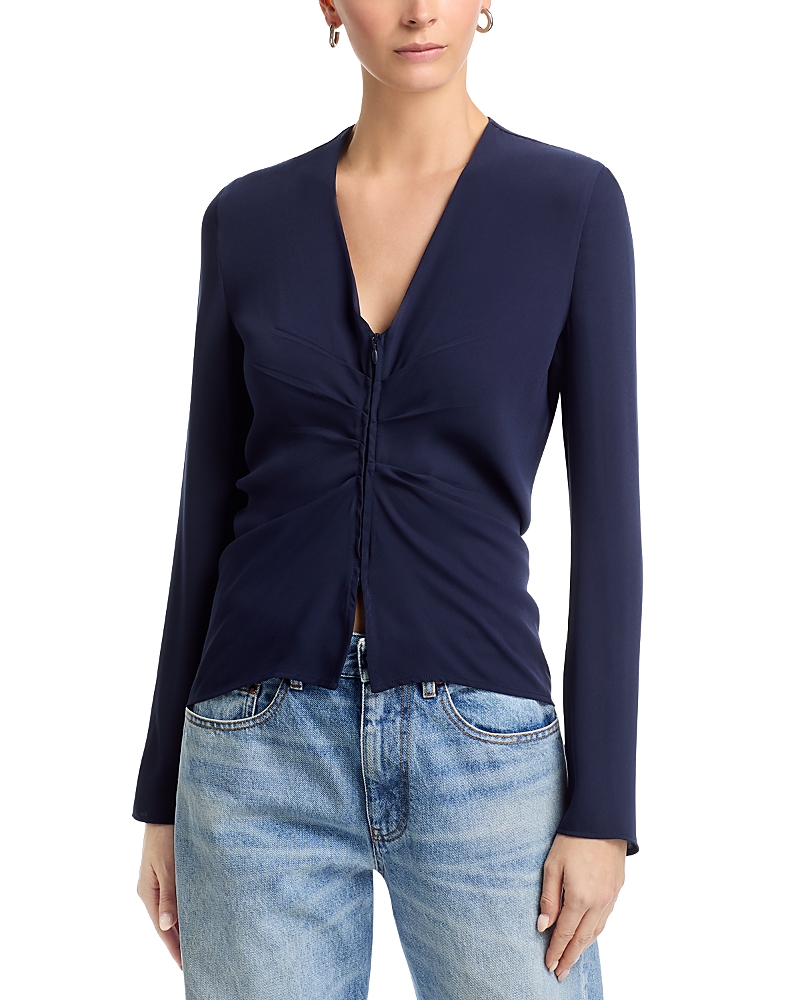 MM6 Maison Margiela Zip Front Long Sleeve Top