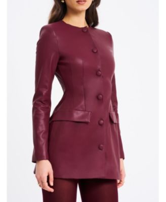  Baila Faux Leather Blazer Mini Dress