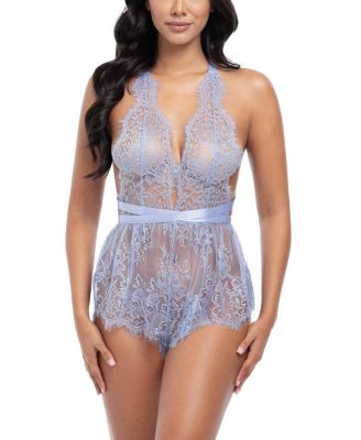  Brea Eyelash Lace Romper with Open Back