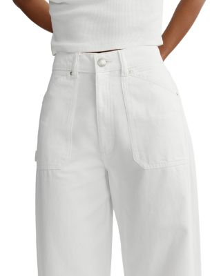 Taylor High Rise Relaxed Barrel Jeans in White