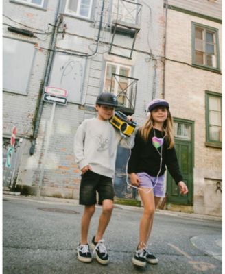 Boys' French Terry Elastic Waist Drawstring Denim Shorts - Little Kid