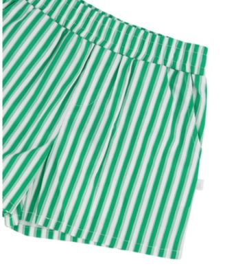 Girls' Elastic Waist Slant Pockets Striped Shorts - Little Kid