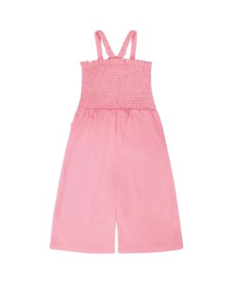 Girls' Crinkle Jersey Smocking Sleeveless Jumpsuit - Little Kid