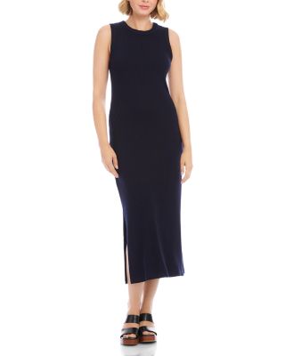 Ribbed Sleeveless Midi Column Dress	