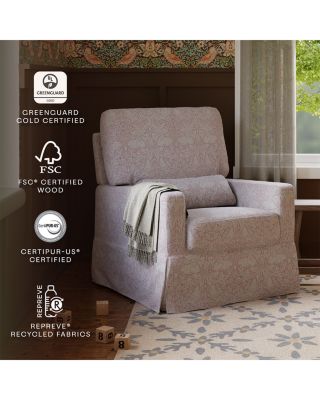 Crawford Pillowback Comfort Swivel Glider in Gingham