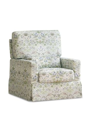 Crawford Pillowback Comfort Swivel Glider in Gingham