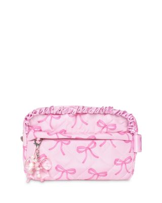 Omg Accessories Kids' Girls' Bow Quilted Pouch With Charm - Ages 6-14 In Pink