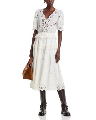 Sofia Embroidered Drawstring Waist Dress