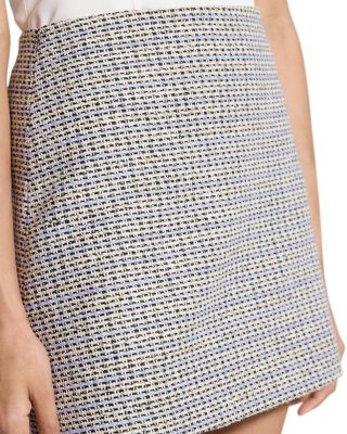 High Waisted Mini Skirt in Striped Tweed 