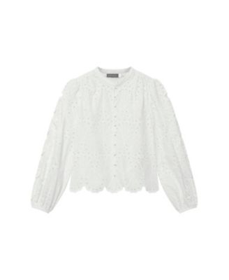  Women's Cotton Broderie Detail Blouse