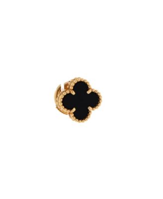  Sweet Alhambra Stud Earrings 18K Gold and Onyx