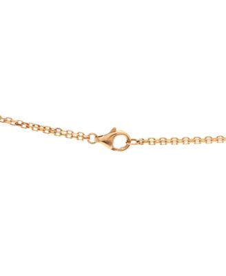  2 Diamonds Love Pendant Necklace 18K Rose Gold with Pink Sapphire and Diamond, 16"