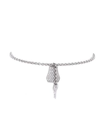 Small Kelly Clochette Chain Bracelet 18K White Gold with Pave Diamonds