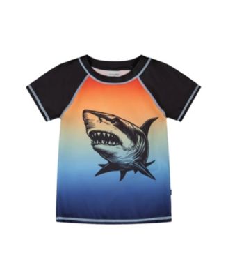 Boys' Short Sleeve Shark Gradient Rashguard - Little Kid, Big Kid