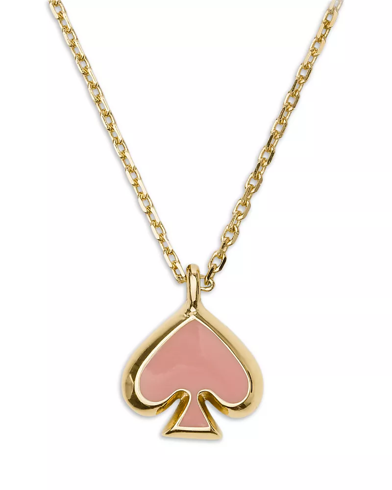 kate spade new york Everyday Spade Enamel Mini Pendant Necklace, 17