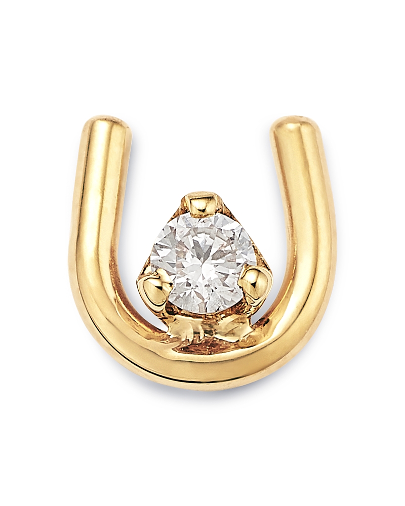Zoe Chicco 14K Yellow Gold Prong Diamonds Horseshoe Single Stud Earring
