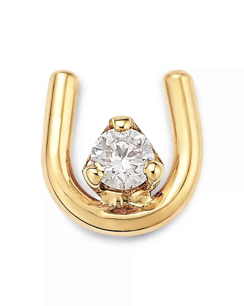 Zoe Chicco 14K Yellow Gold Prong Diamonds Horseshoe Single Stud Earring