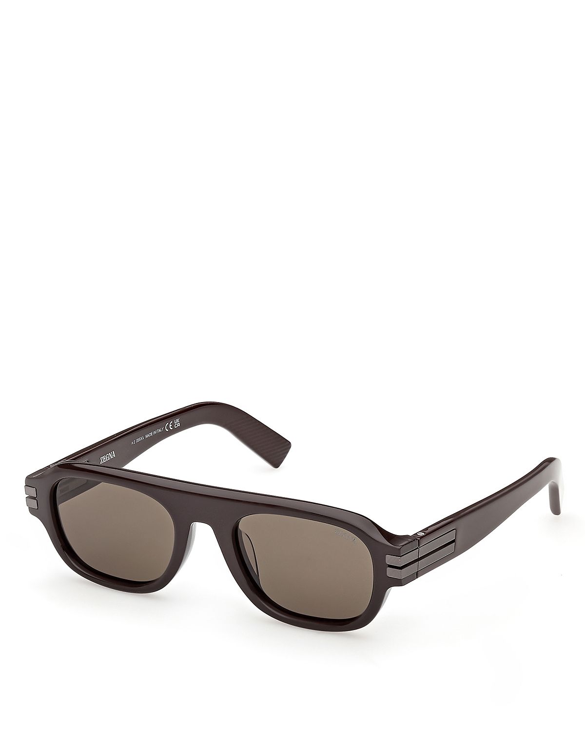 Zegna Rectangular Sunglasses, 52mm