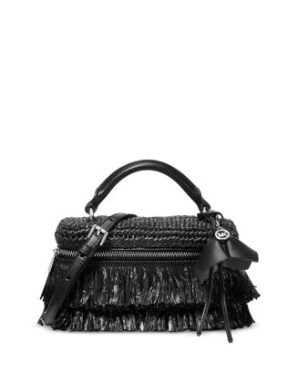 Michael Kors Jana Extra Small Fringed Raffia Crossbody Bag
